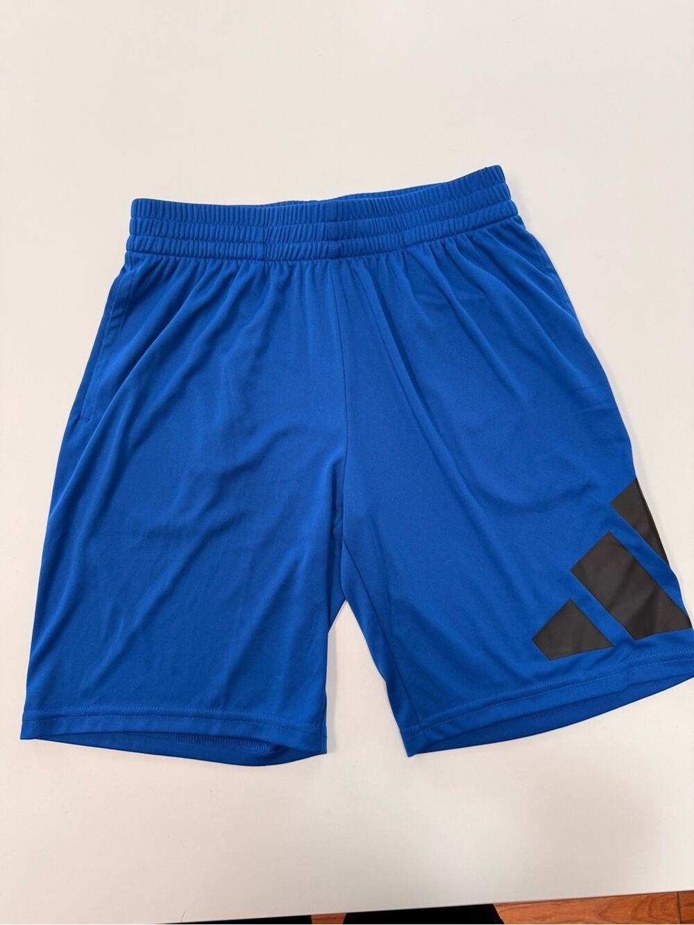 3/$25 adidas Royal Blue Athletic Shorts with Black Side Chevron Sz Large (14/16)